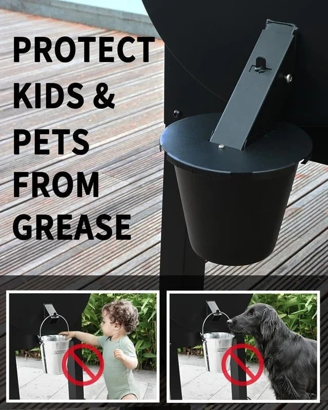 Drip Pan with Lid for BBQ Pellet Smoker Grease Management – Washable Insert & No-Tool Setup for Outdoor Cooking Mess Control | Thomler