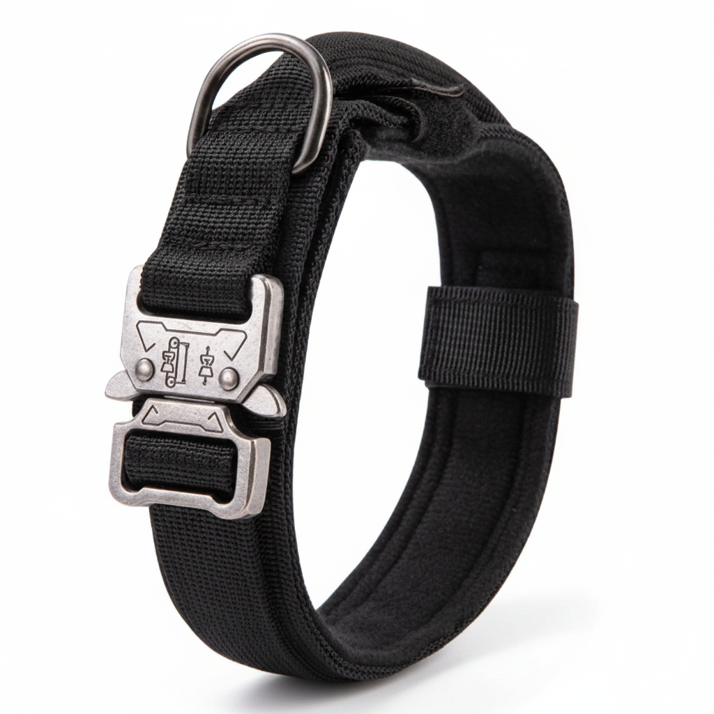 Padded Tactical Dog Collar with Handle – Adjustable Heavy-Duty Nylon for Training, Walks & Active Dogs | Thomler