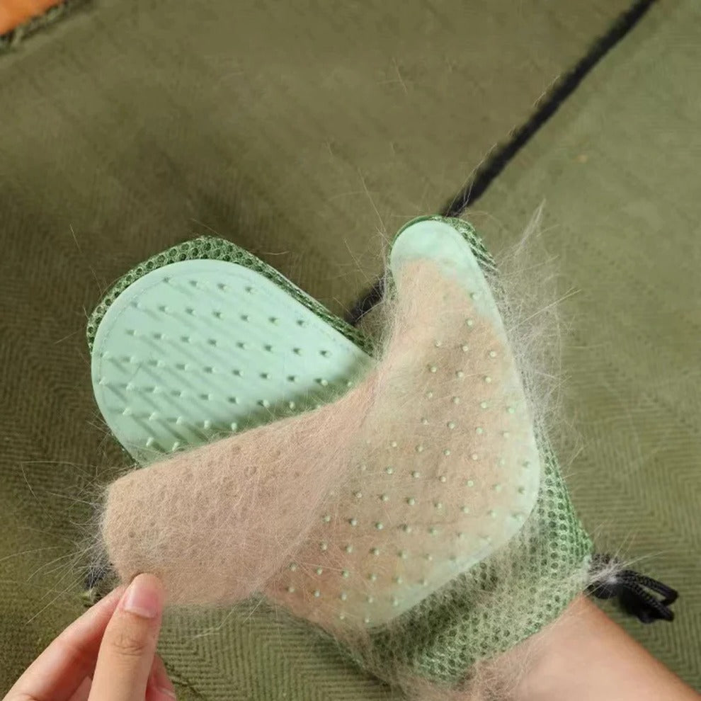 Dual-Sided Pet Hair Removal Mitt for Cats – Flexible Grooming & Massage Hand Tool | Thomler