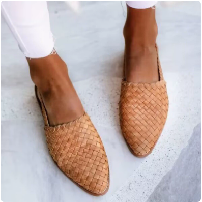 Handwoven Slingback Ballet Flats – Lightweight Cushioned Slip-On Mules for Women | Thomler