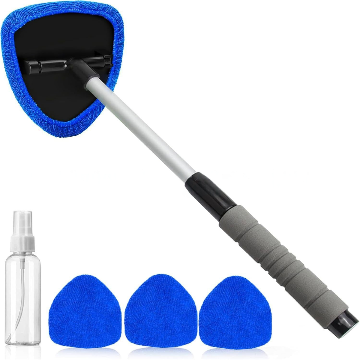 Pivoting Glass Squeegee with Telescoping Handle for Windows & Car Windshields | Thomler