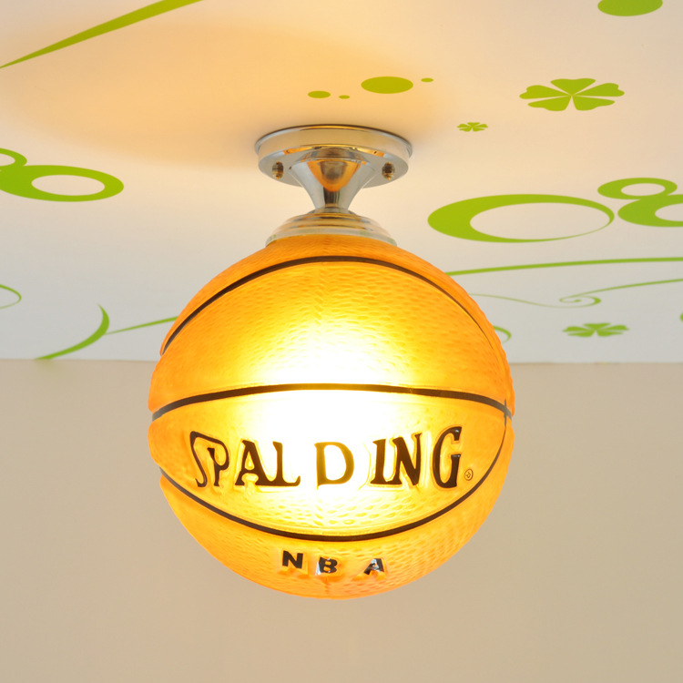 Ceiling Light Glass 30.0 cm Sports Design Children's Bedroom LED Lighting Dimmable Football Basketball Room Lamp | Thomler