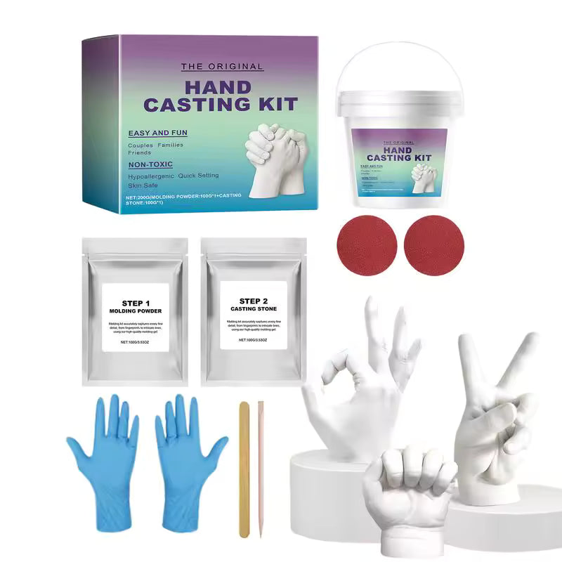 Hand Casting Kit for Couples – 3D Sculpture Mold Set with Alginate & Plaster – Family Keepsake Craft for Adults & Kids – Memorial Gift | Thomler