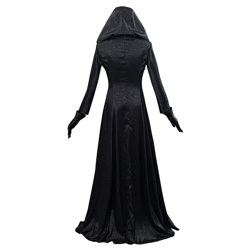 Gothic Vampire Lady Outfit with Textured Coat & Satin Gown for Cosplay Conventions & Costume Events | Thomler