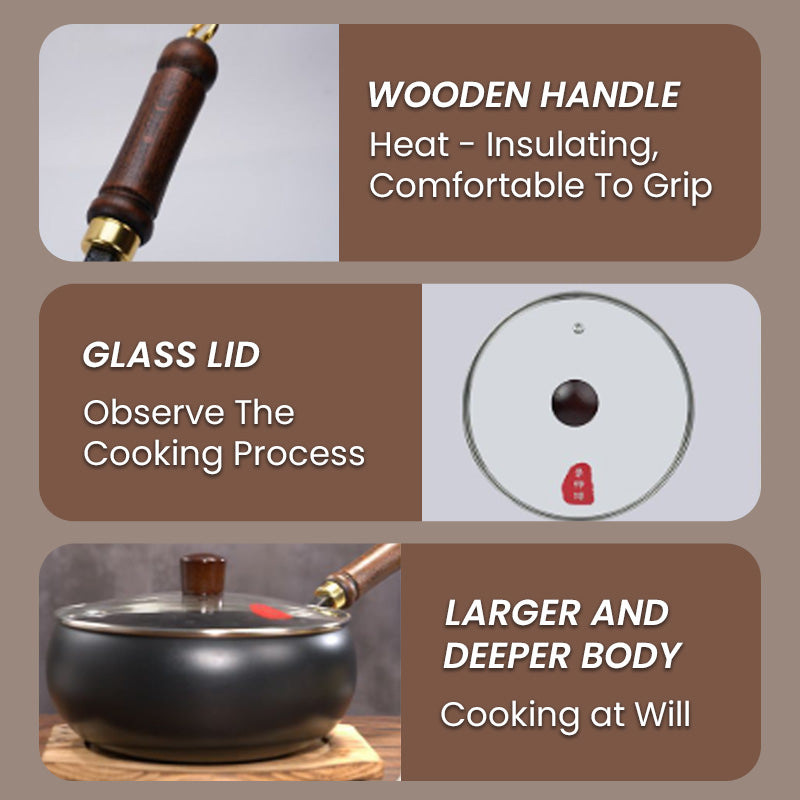 Wok Pan Cast Iron 30.0 cm Heavy-Duty Cooking For Stir-Fry Sauté Simmer | Thomler