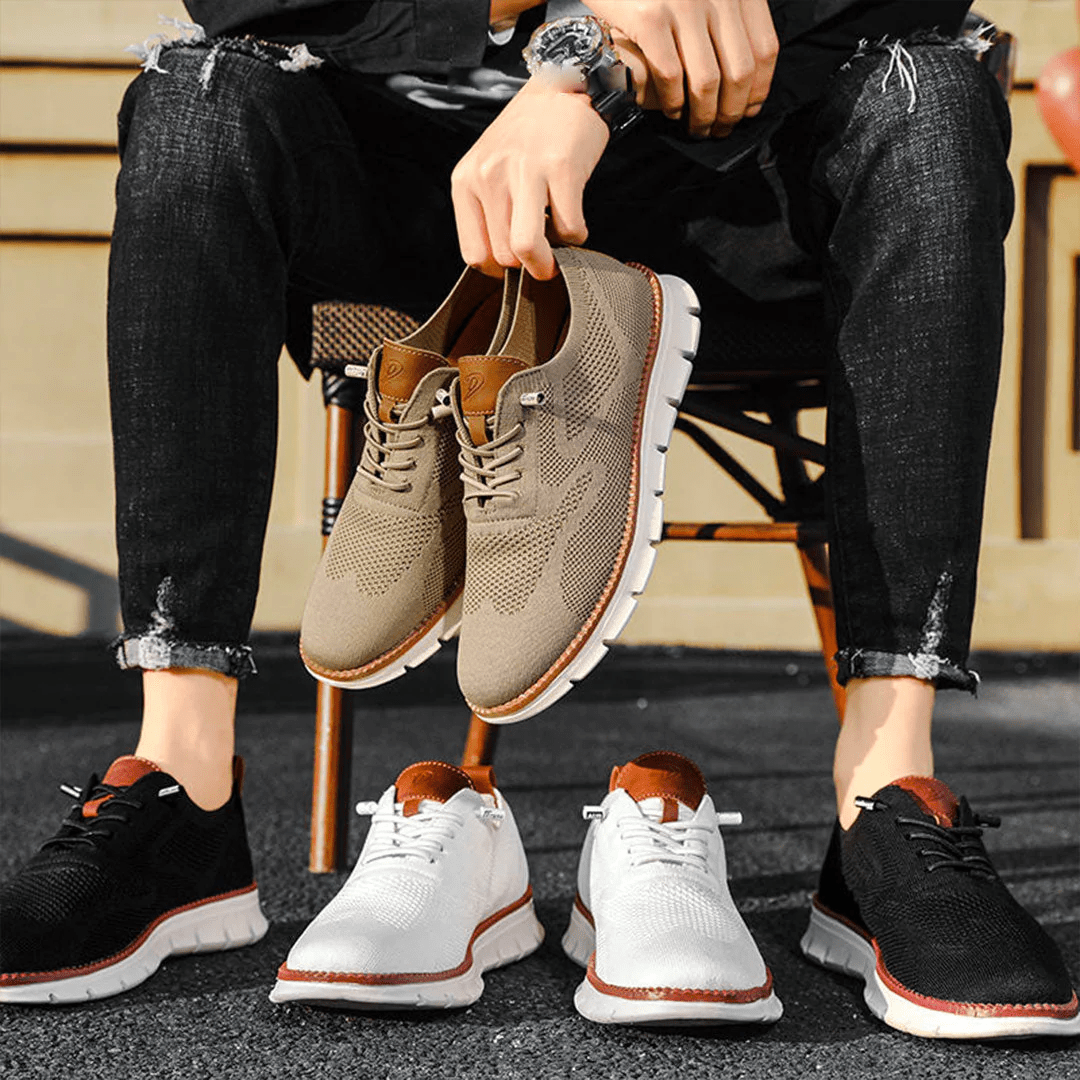 Men's Comfort Sneakers Lightweight Breathable Vegan Leather Everyday Shoes for Work Casual Office Walking | Thomler