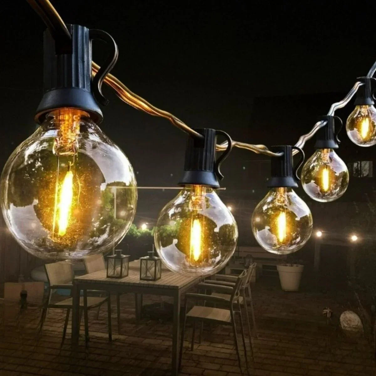 Solar-Powered String Lights for Outdoor Patios – Rechargeable LED Ambiance Lighting | Thomler