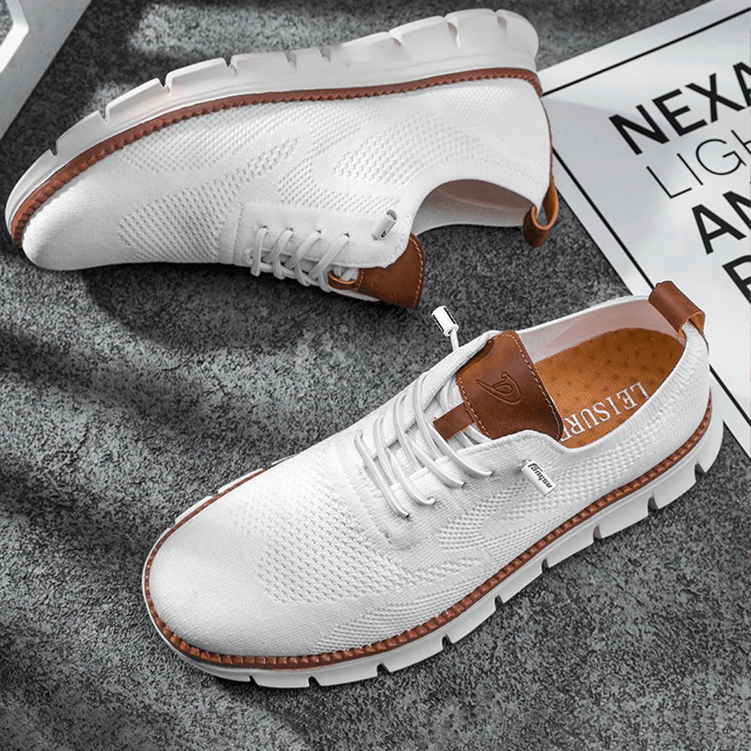 Men's Comfort Sneakers Lightweight Breathable Vegan Leather Everyday Shoes for Work Casual Office Walking | Thomler