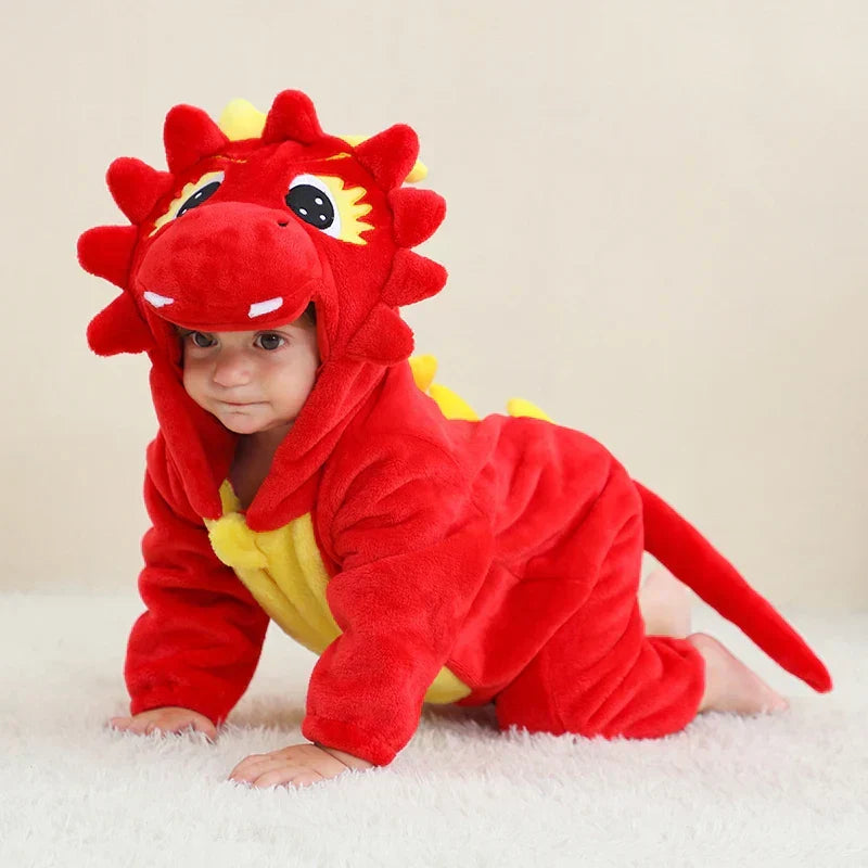 Soft Baby Animal Onesie Costume with Hood – Full-Zip Fleece Outfit for Infants & Toddlers – Home, Playdates & Photo Ops | Thomler