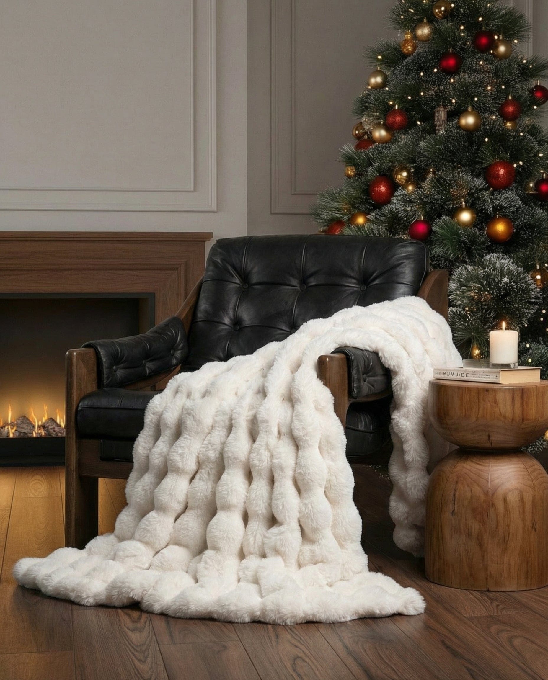Plush Faux Fur Throw Blanket with Silky Soft Texture for Couch, Bed & Living Room Decor in Multiple Colors | Thomler