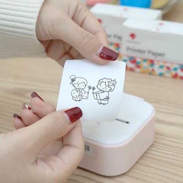 Compact Bluetooth Thermal Sticker Printer for Photos, Labels & Notes | Wireless Rechargeable Pocket Printer for Smartphones & Tablets | Thomler
