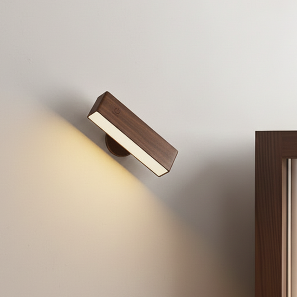 Magnetic Swivel Wall Light with 360° Rotation & Touch Dimmer – Rechargeable Cordless Reading Lamp for Bedroom, Living Room & Home Office | Thomler