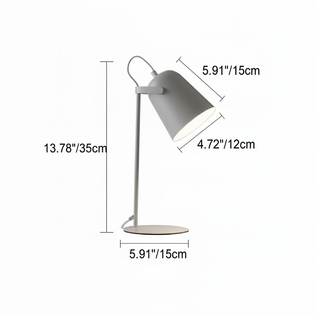 Adjustable Desk Lamp with Flexible Arm - Modern Metal Reading Light for Office, Bedroom, Nightstand & Study - Swing Arm Task Lighting for | Thomler