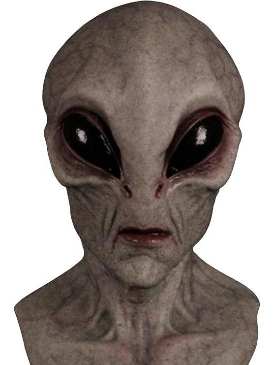 Full-Head Latex Extraterrestrial Mask for Halloween Costume Parties Adults One Size Breathable Design | Thomler