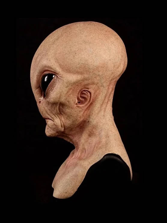 Full-Head Latex Extraterrestrial Mask for Halloween Costume Parties Adults One Size Breathable Design | Thomler