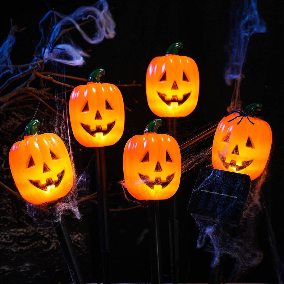 Solar Garden Stake Lights Jack-o'-Lantern Design 10-Pack Outdoor Halloween Decoration Pathway Lighting Weatherproof LED Yard Stakes for | Thomler