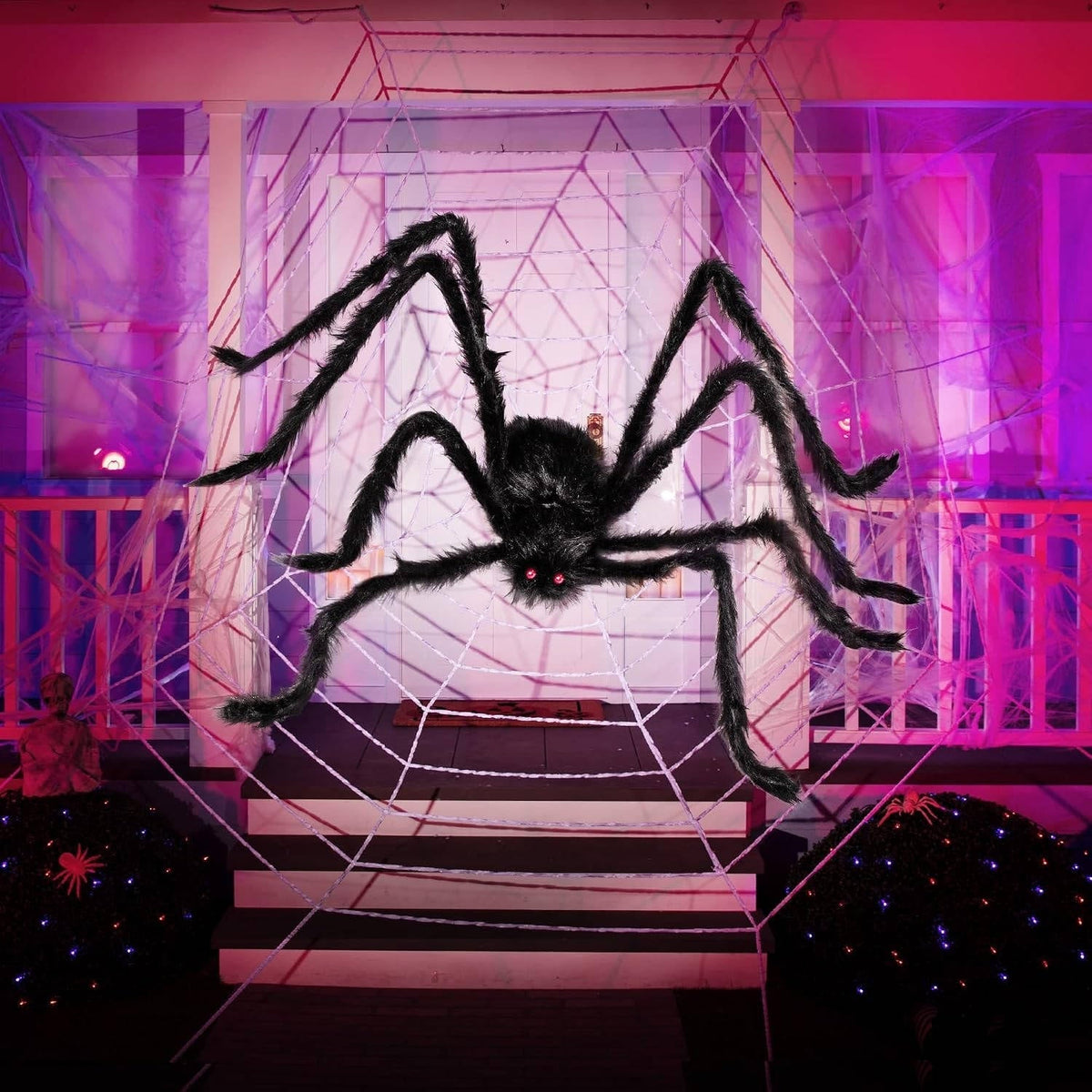 Oversized Poseable Arachnid Props Set – 63-Inch Dark Decorations for Yard & Indoor Haunted Displays | Thomler