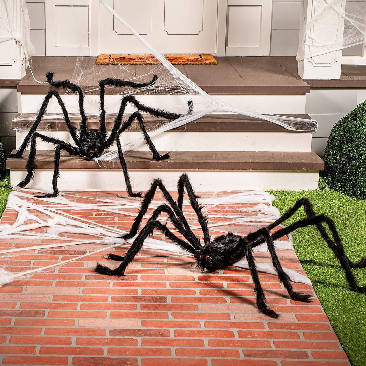 Oversized Poseable Arachnid Props Set – 63-Inch Dark Decorations for Yard & Indoor Haunted Displays | Thomler