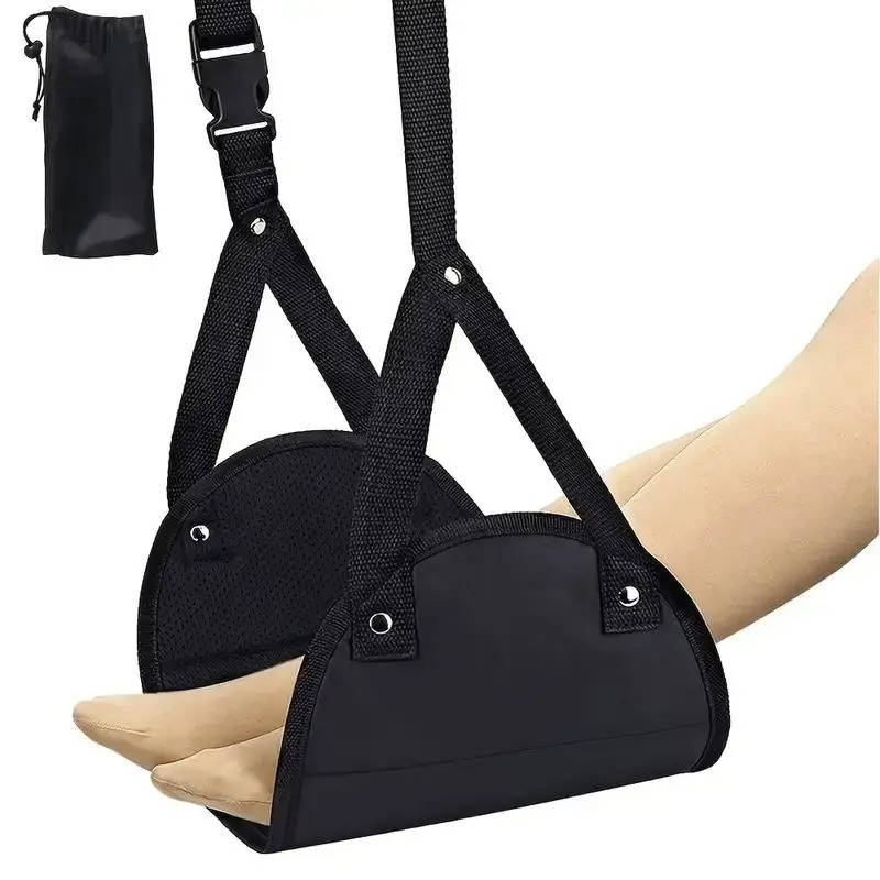 Travel Leg Rest Sling with Dual Buckles – Portable Padded Support for Flights, Trains & Office | Thomler