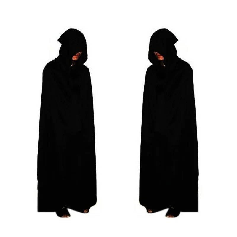 Hooded Reaper Costume with Light-Up Eyes & Glowing Skeleton Gloves for Halloween | Thomler