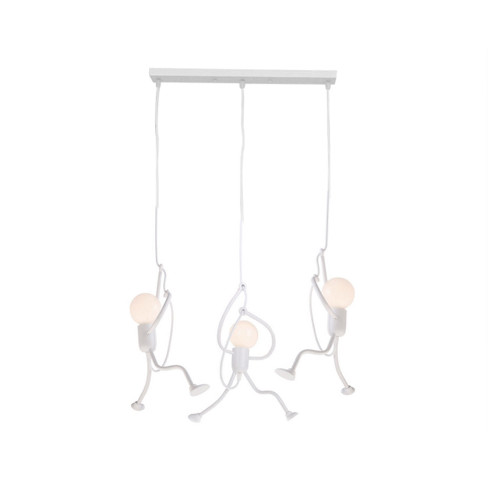 Superhero Silhouette Metal Pendant Light with Adjustable Cable & LED Bulbs | Thomler