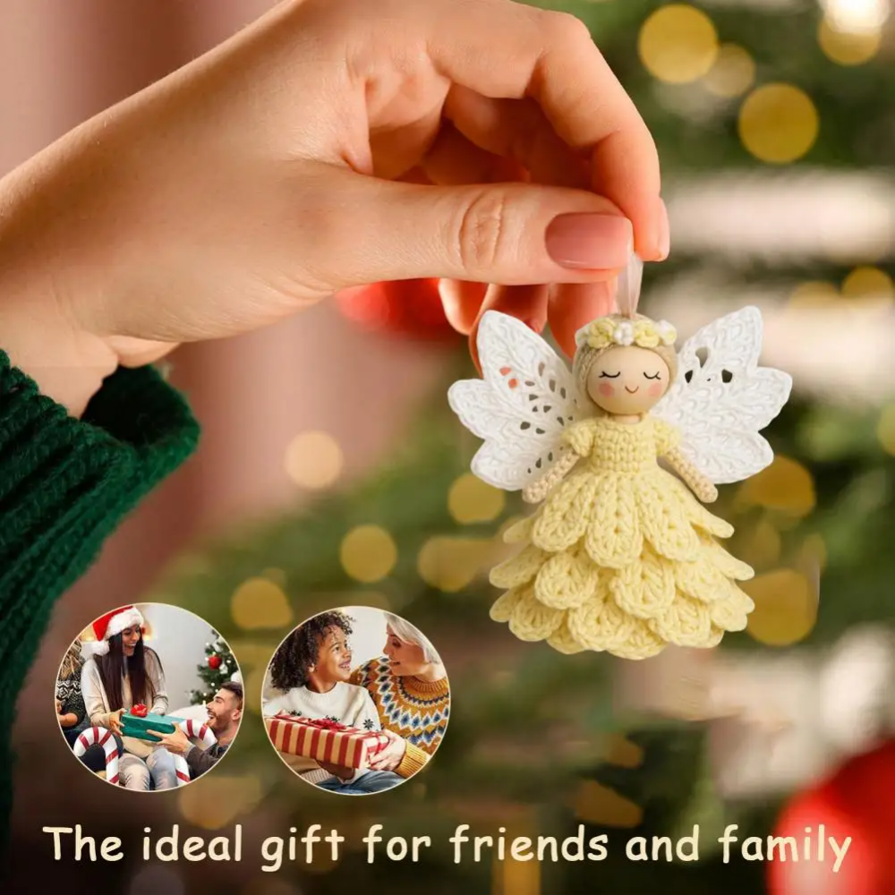 DIY Crochet Angel Craft Kit – Complete Beginner-Friendly Holiday Ornament Project with Yarn, Hook & Accessories for Christmas Decor & Gifts | Thomler