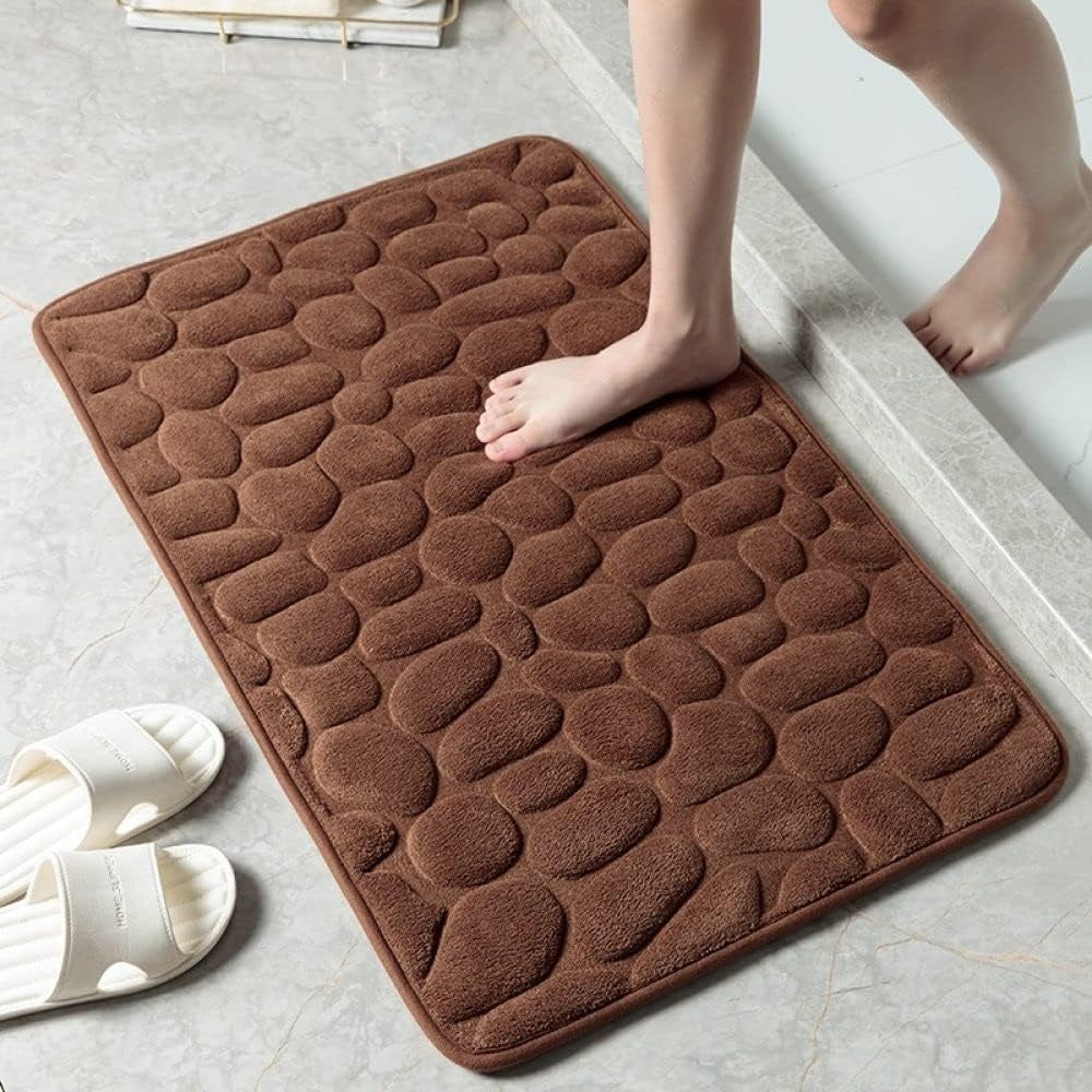 Bath Mat Microfiber Non-Slip 50.0 cm x 80.0 cm Cream Bathroom Floor Mat Soft Absorbent Quick-Drying Comfortable Home Use Kitchen Laundry | Thomler