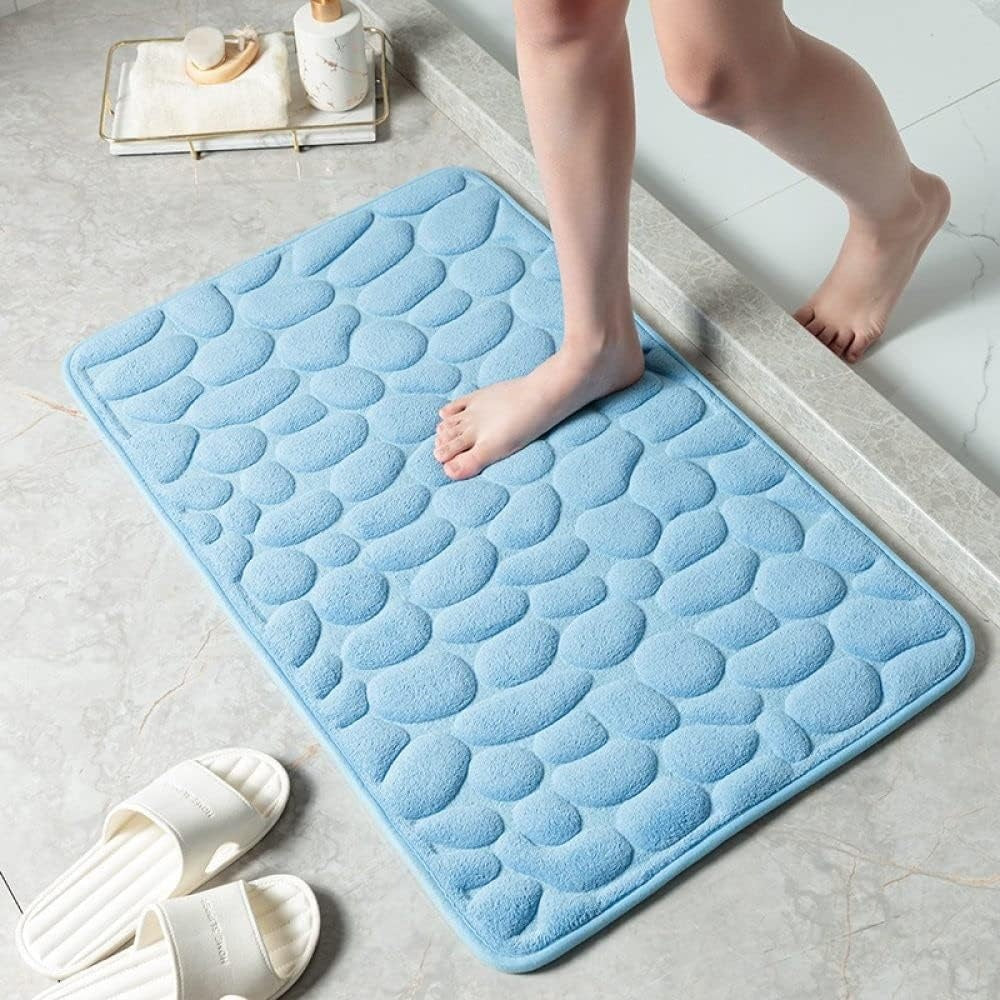Bath Mat Microfiber Non-Slip 50.0 cm x 80.0 cm Cream Bathroom Floor Mat Soft Absorbent Quick-Drying Comfortable Home Use Kitchen Laundry | Thomler
