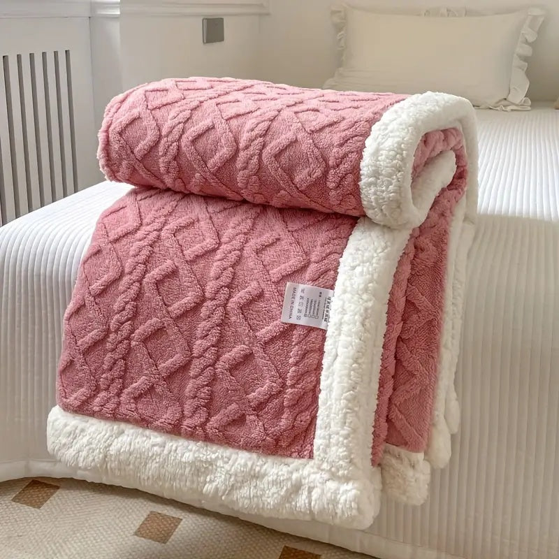 Reversible Sherpa Fleece Throw Blanket Plush Tufted Double-Sided for Couch Bed Sofa All-Season Warmth Bedroom Living Room Décor | Thomler