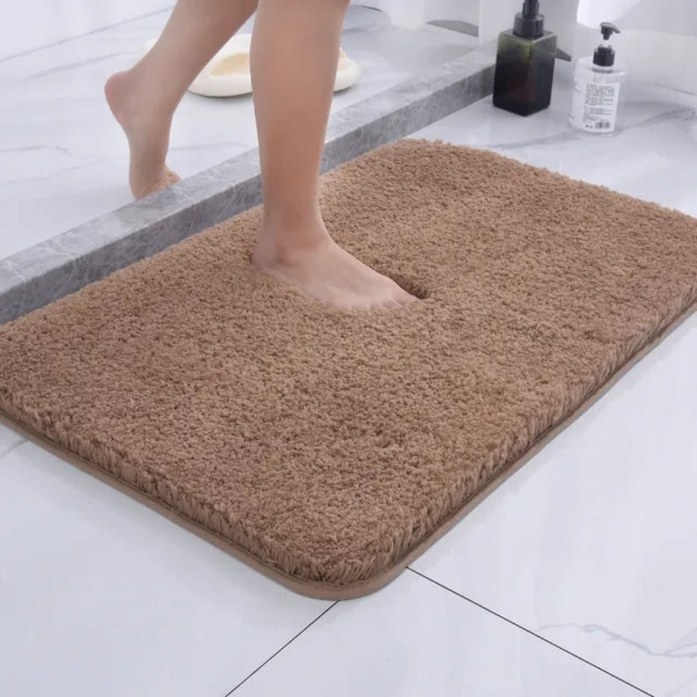 Plush Microfiber Bath Mat with Non-Slip Rubber Backing for Bathroom Shower – Ultra Absorbent Shag Rug for Wet Floors | Thomler