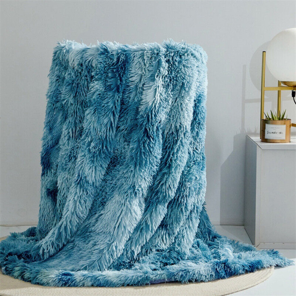 Reversible Plush Synthetic Fur Throw – Year-Round Warmth & Silky Softness for Couch, Bed & Travel | Thomler