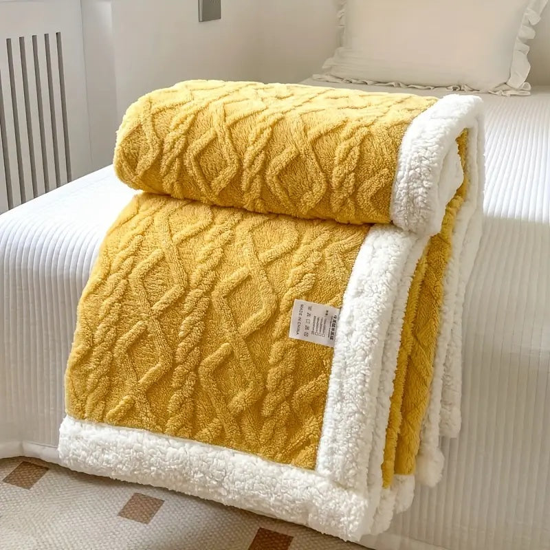 Reversible Sherpa Fleece Throw Blanket Plush Tufted Double-Sided for Couch Bed Sofa All-Season Warmth Bedroom Living Room Décor | Thomler