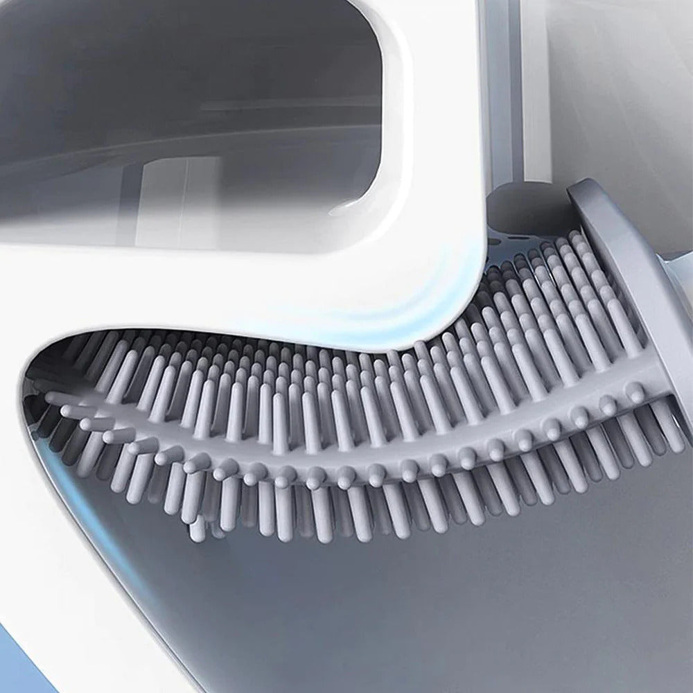 Flexible Silicone Toilet Brush with Holder and Wall Mount for Modern Bathrooms | Thomler