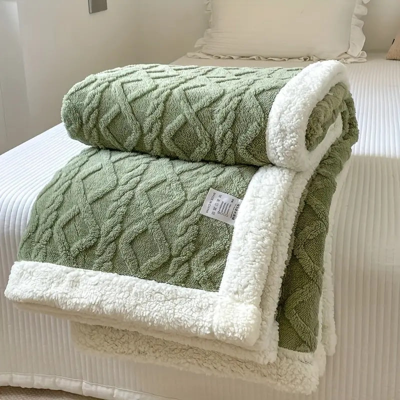 Reversible Sherpa Fleece Throw Blanket Plush Tufted Double-Sided for Couch Bed Sofa All-Season Warmth Bedroom Living Room Décor | Thomler