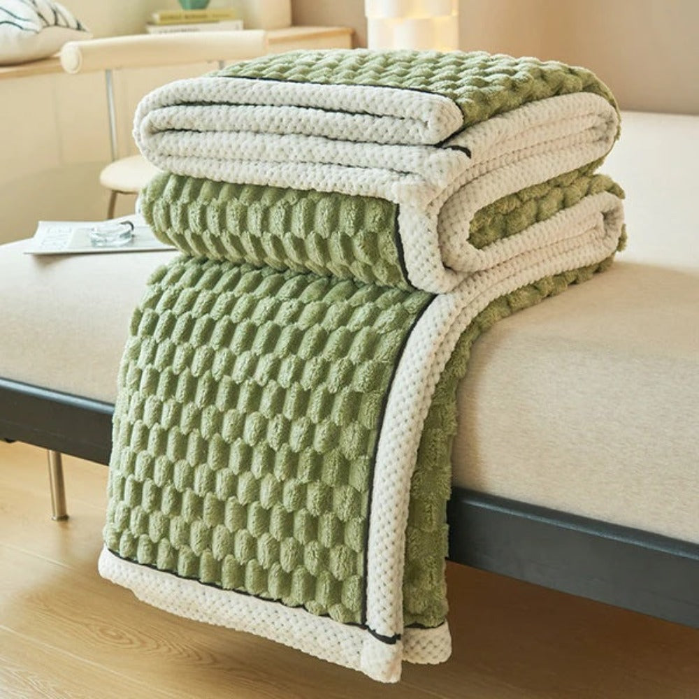 Textured Sherpa Fleece Throw Blanket for Couch Bed & Year-Round Comfort in Multiple Sizes & Colors for Living Room Bedroom Decor | Thomler