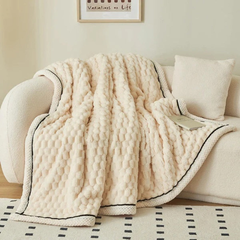 Textured Sherpa Fleece Throw Blanket for Couch Bed & Year-Round Comfort in Multiple Sizes & Colors for Living Room Bedroom Decor | Thomler
