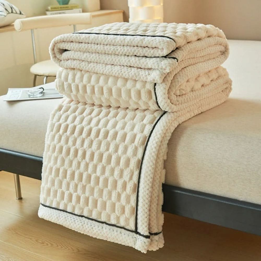 Plush Sherpa Fleece Throw Blanket – Ultra-Soft Textured Cuddle Layer for Couch, Bed & Travel | Thomler