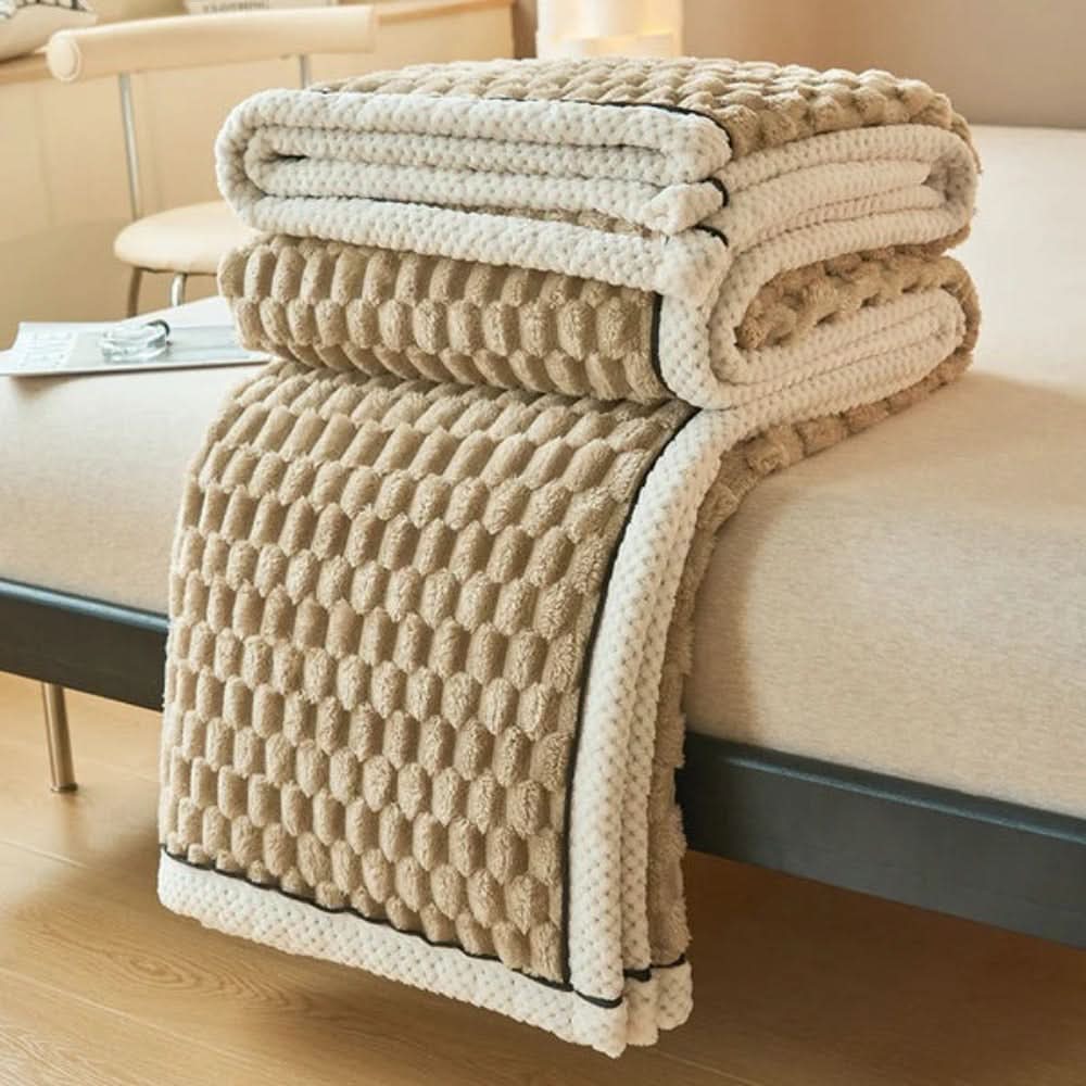 Plush Sherpa Fleece Throw Blanket – Ultra-Soft Textured Cuddle Layer for Couch, Bed & Travel | Thomler