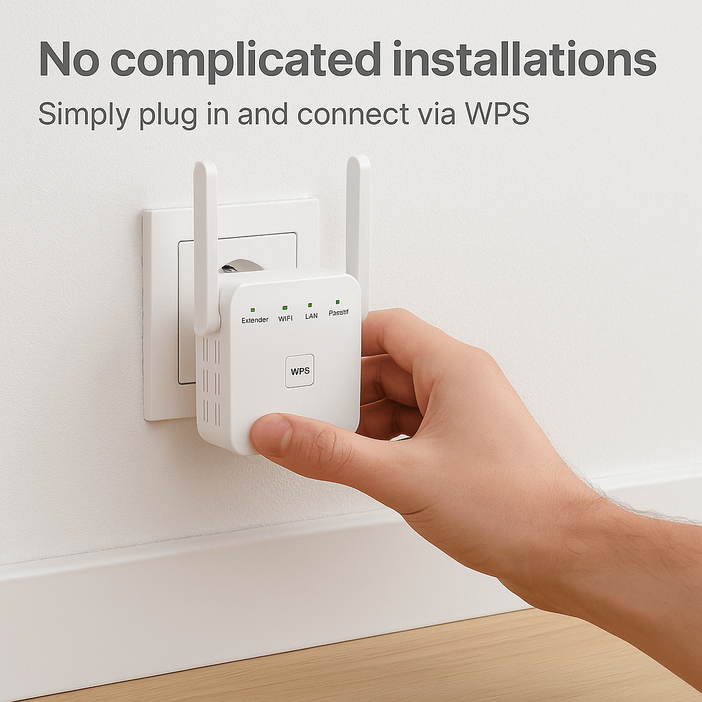 Dual-Band WiFi Signal Booster for Whole-Home Coverage – Extends Internet Range to Every Room & Yard | Thomler