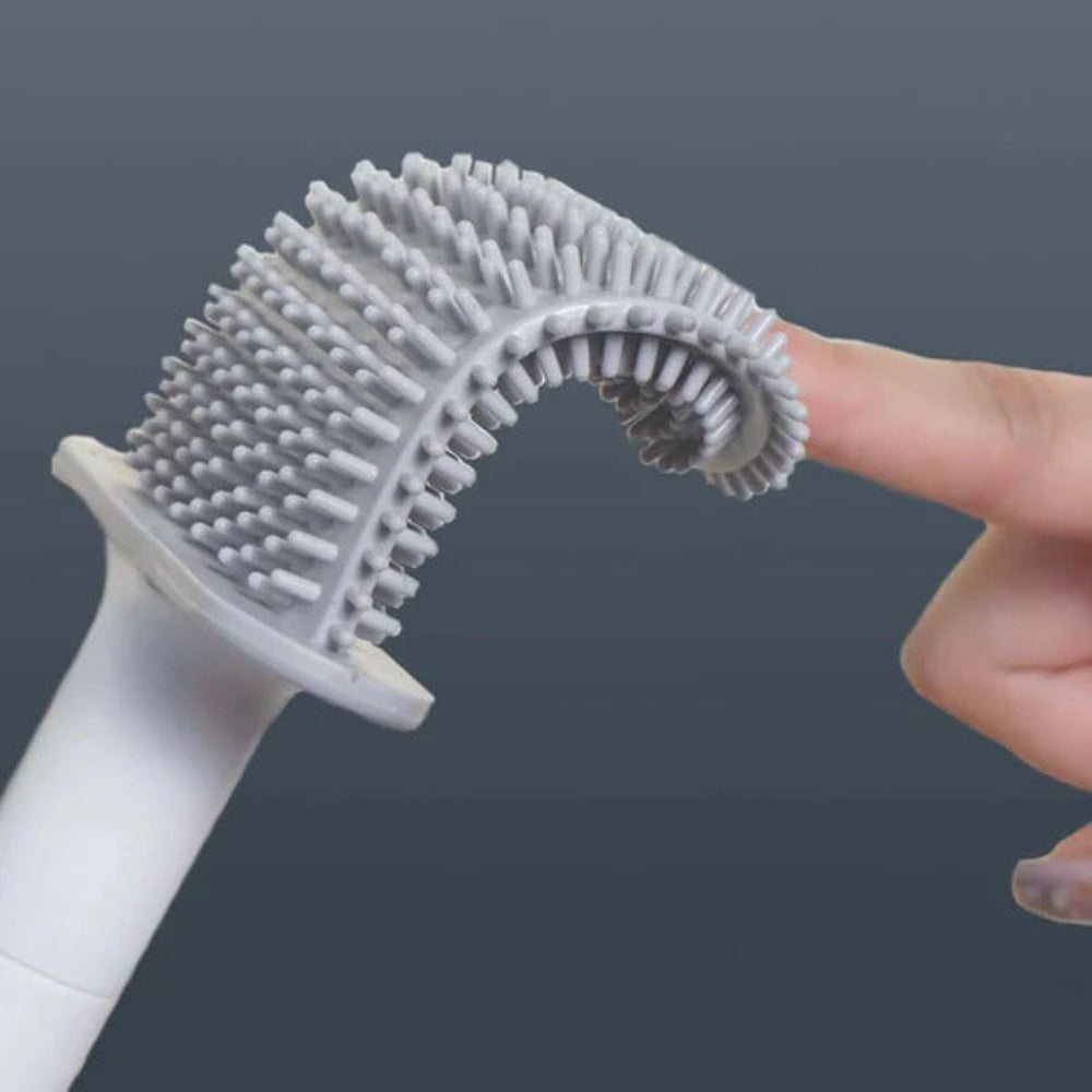 Flexible Silicone Toilet Brush with Holder and Wall Mount for Modern Bathrooms | Thomler