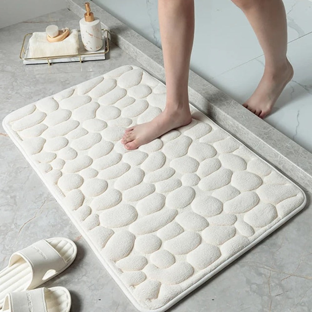 Bath Mat Microfiber Non-Slip 50.0 cm x 80.0 cm Cream Bathroom Floor Mat Soft Absorbent Quick-Drying Comfortable Home Use Kitchen Laundry | Thomler