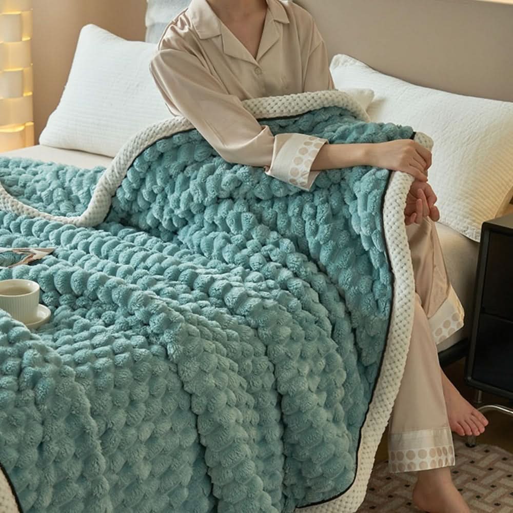 Plush Sherpa Fleece Throw Blanket – Ultra-Soft Textured Cuddle Layer for Couch, Bed & Travel | Thomler