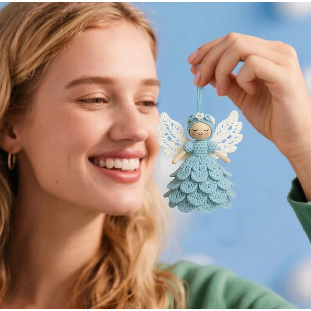DIY Crochet Angel Craft Kit – Complete Beginner-Friendly Holiday Ornament Project with Yarn, Hook & Accessories for Christmas Decor & Gifts | Thomler