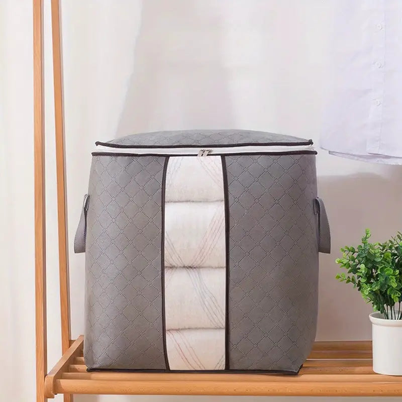 Foldable Garment Organizer with Clear Window & Handles for Closet Bedroom Dorm Storage Large Capacity Space Saver Bin | Thomler