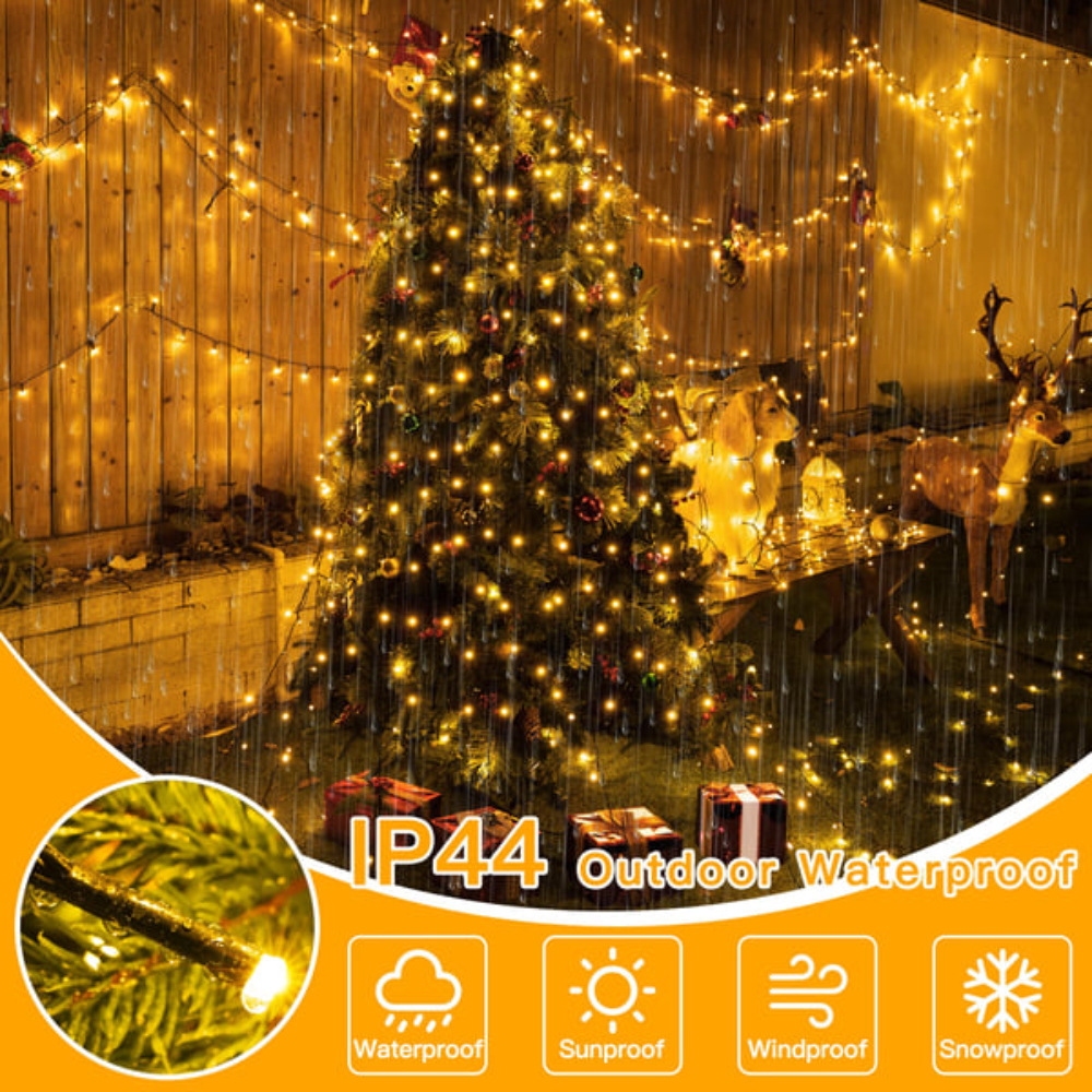 Cascading LED Tree Lights with Remote Control & Timer for 4-12 ft Christmas Trees | Thomler