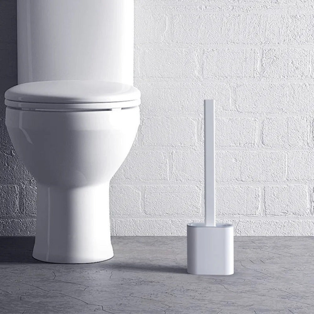 Flexible Silicone Toilet Brush with Holder and Wall Mount for Modern Bathrooms | Thomler