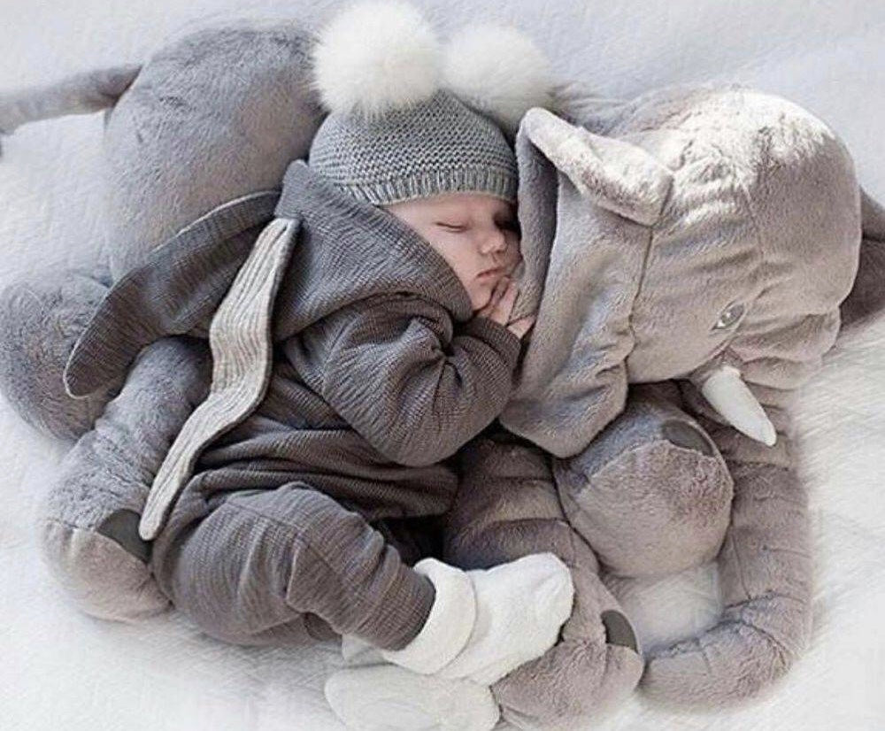 Plush Elephant Nursery Pillow for Babies & Toddlers – Soft Cuddle Cushion for Nap Time, Play & Decor | Thomler