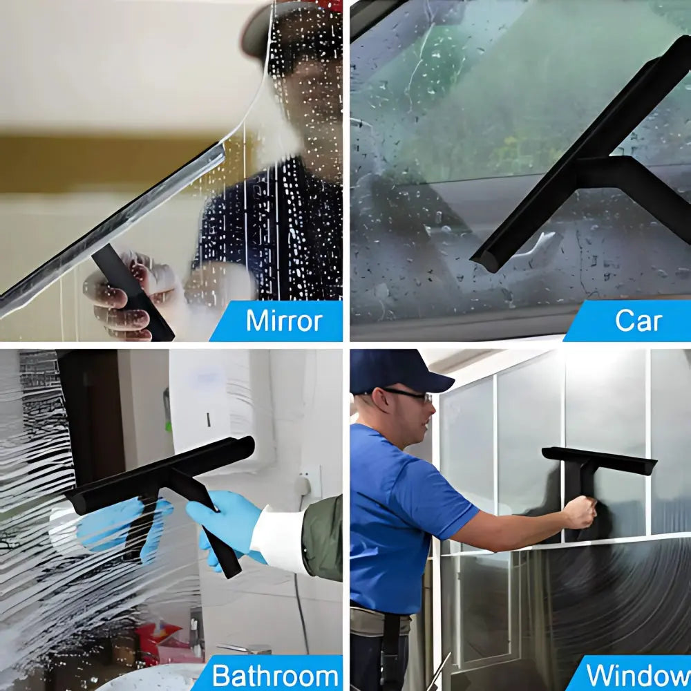 Silicone Bathroom Squeegee for Glass Shower Doors, Mirrors & Tile – Streak-Free Wiper with Ergonomic Handle for Daily Water Removal | Thomler