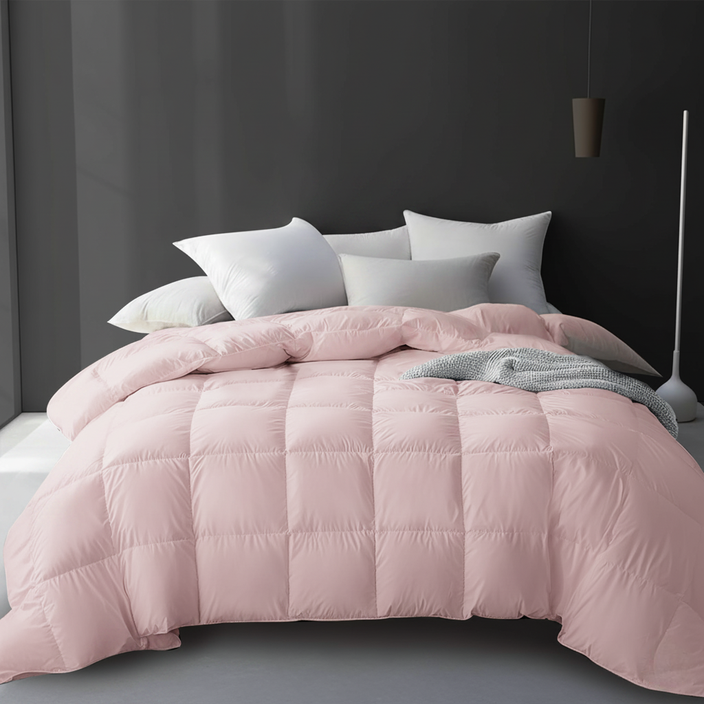 Down Comforter All Season Lightweight Breathable Quilt for Single Double Queen King Bed White Pink Gray 95% Goose Filled Year Round | Thomler