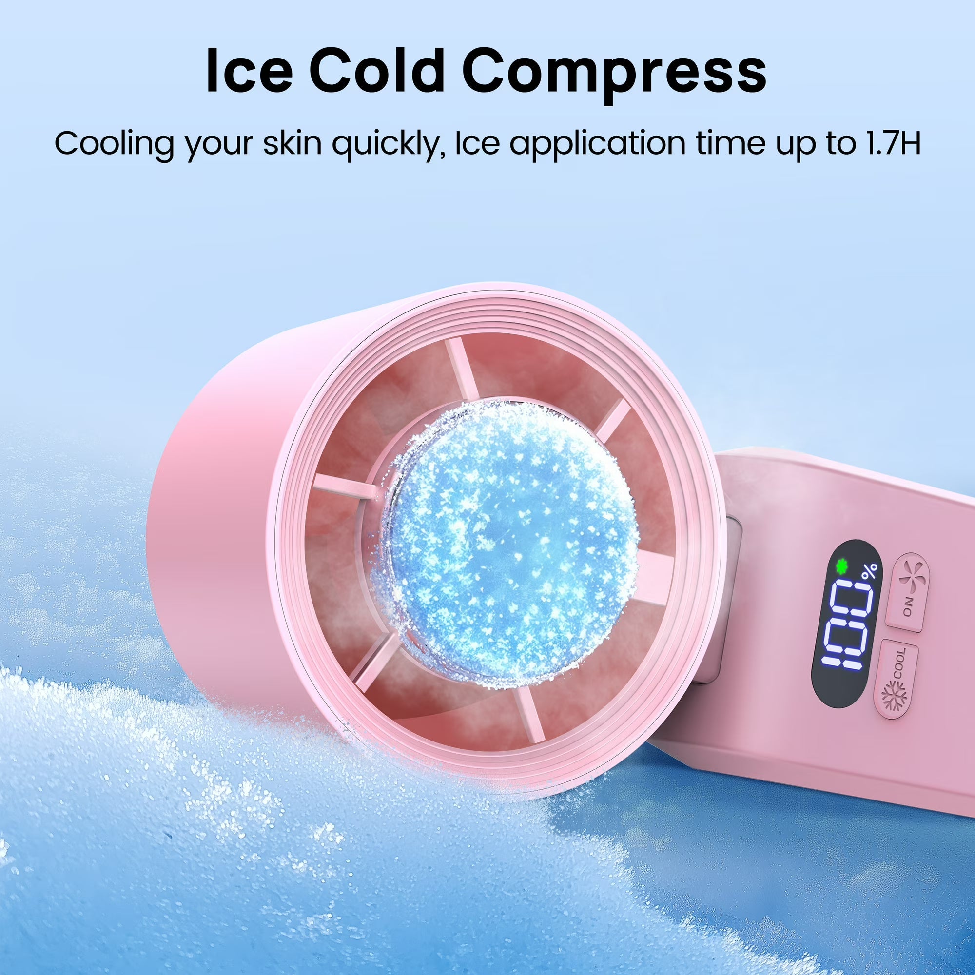 Handheld Rechargeable Mini Fan with Ice Tray Cooling Chamber & 199 Speed Settings for Travel Desk Home | Thomler